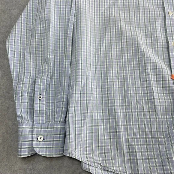 UNTUCKit Mens XL Long Sleeve Button Down Shirt Plaid Cotton Blue Green Cotton - Picture 4 of 13